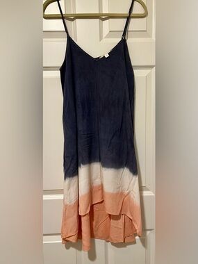 “Miami” Women’s Ombre Maxi Skirt in Navy, White & Peach